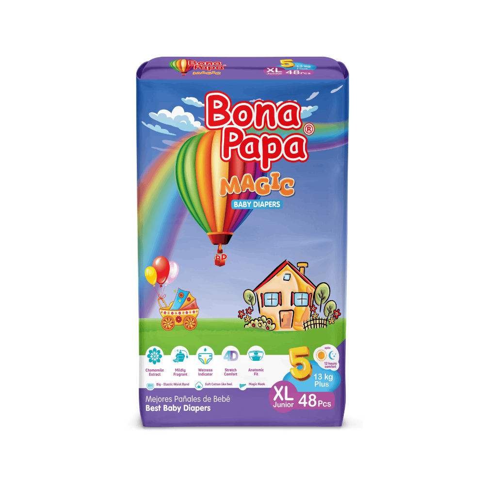 Bona Papa Magic Baby Diapers Jumbo Pack 5 - XL - 48 pcs Arey wow