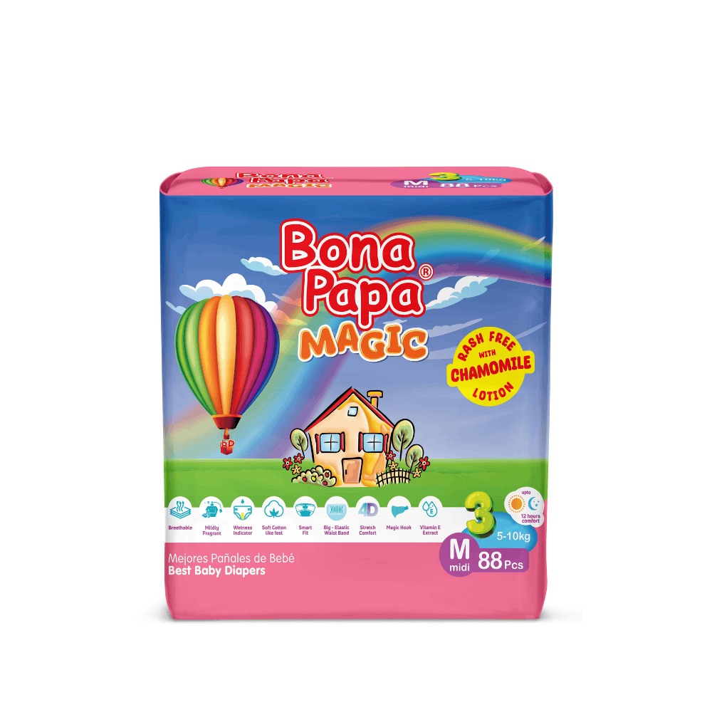 Bona Papa Magic Baby Diapers Mega Pack 3 - M - 88 pcs Arey wow