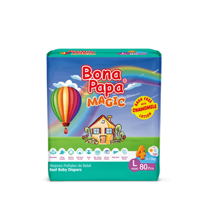 Bona Papa Magic Baby Diapers Mega Pack 4 - L - 80 pcs Arey wow