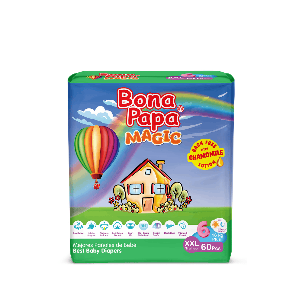 Bona Papa Magic Baby Diapers Mega Pack 6 - XXL - 60 pcs Arey wow