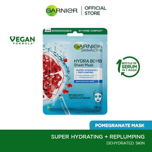 Garnier Skin Active Hydra Bomb Pomegranate Tissue Face Mask For Hydrating And Replenishing 32G