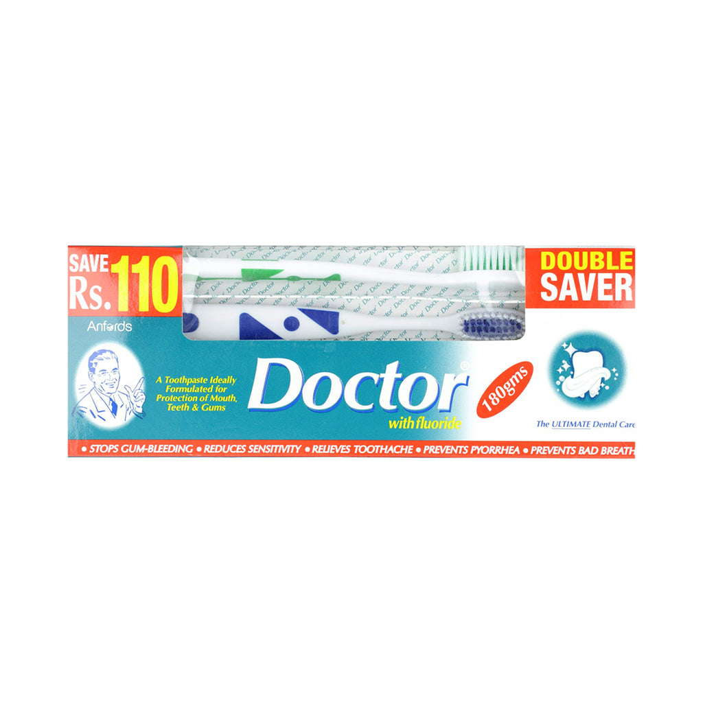 Doctor Toothpaste 180g with double Toothbrushes