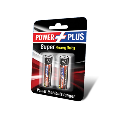 Power Plus Super Heavy Duty Batteries - AA 1.5V ( 2 /Card)