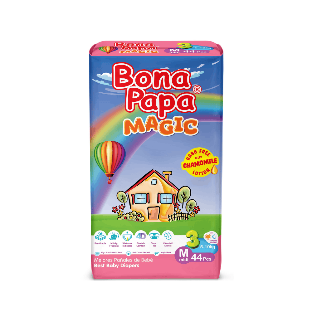 Bona Papa Magic Baby Diapers Economy Pack 3 - M - 44 pcs Arey wow