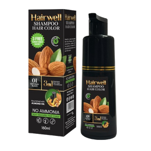 Kala Kola Hairwell Shampoo Hair Color 160ml Bottle - Natural Black