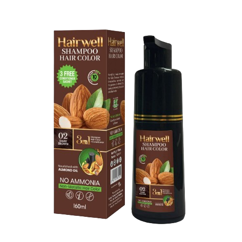 Kala Kola Hairwell Shampoo Hair Color 160ml Bottle - Dark Brown