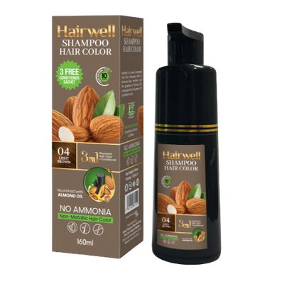 Kala Kola Hairwell Shampoo Hair Color 160ml Bottle - Light Brown