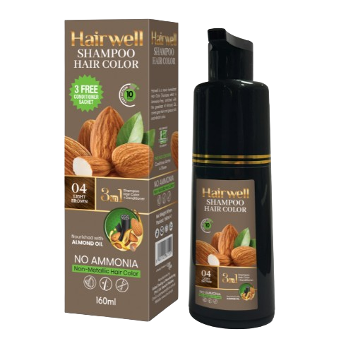 Kala Kola Hairwell Shampoo Hair Color 160ml Bottle - Light Brown