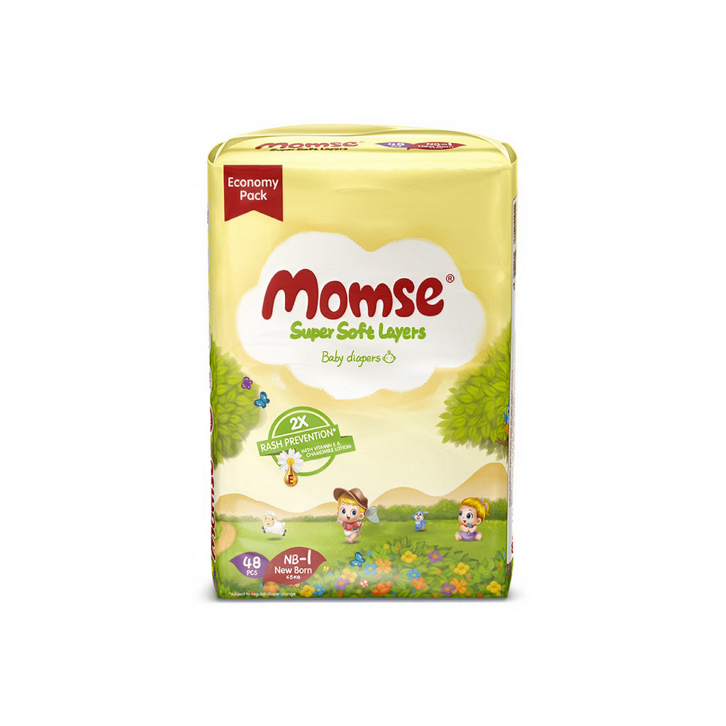 Momse Baby Diapers - 1 - NB - 48 pcs - Economy Pack