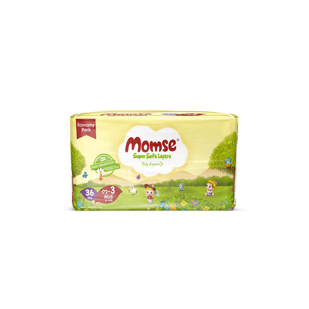 Momse Baby Diapers - 3 - M - 36 pcs - Economy Pack