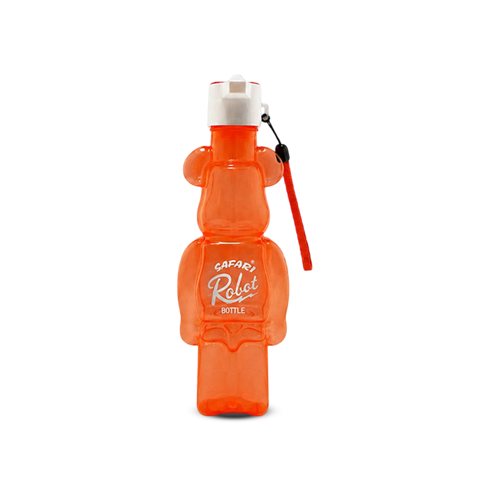 Safari Robot Style Transparent Water Bottle with Straw 550ml