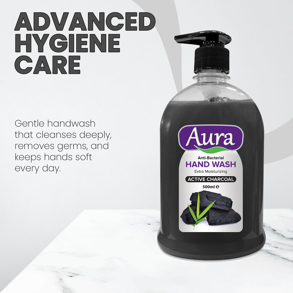 Aura Hand Wash Active Charcoal Black 500ml