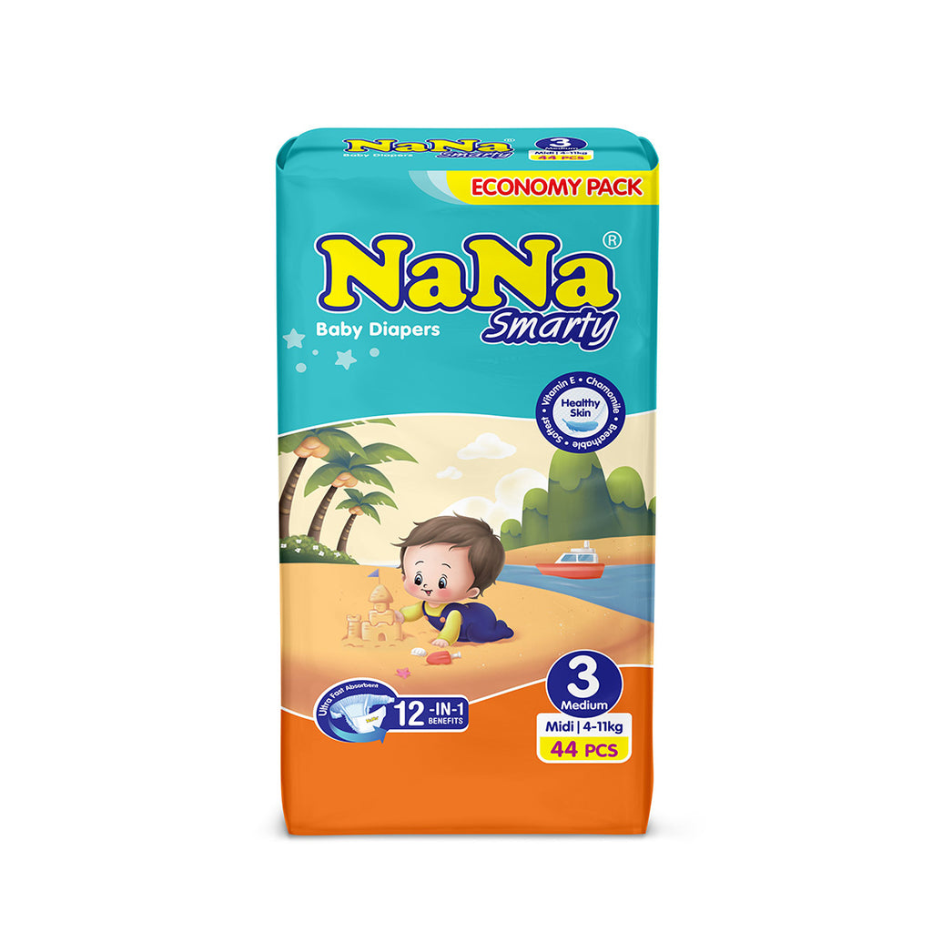 Nana Smarty Baby Diapers - 3 - M - 44 pcs - Economy Pack