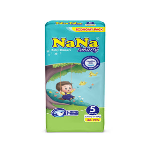 Nana Smarty Baby Diapers - 5 - XL - 36 pcs - Economy Pack