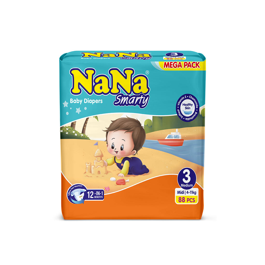 Nana Smarty Baby Diapers - 3 - M - 88 pcs - Mega Pack
