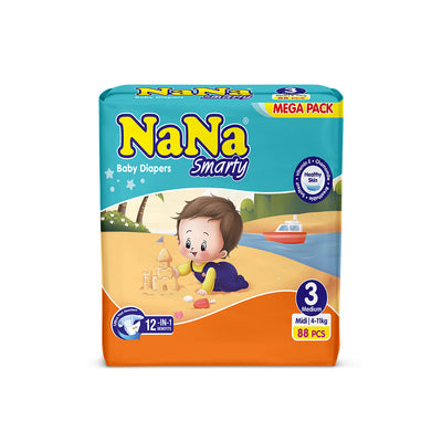 Nana Smarty Baby Diapers - 3 - M - 88 pcs - Mega Pack