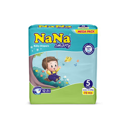 Nana Smarty Baby Diapers - 5 - XL - 72 pcs - Mega Pack