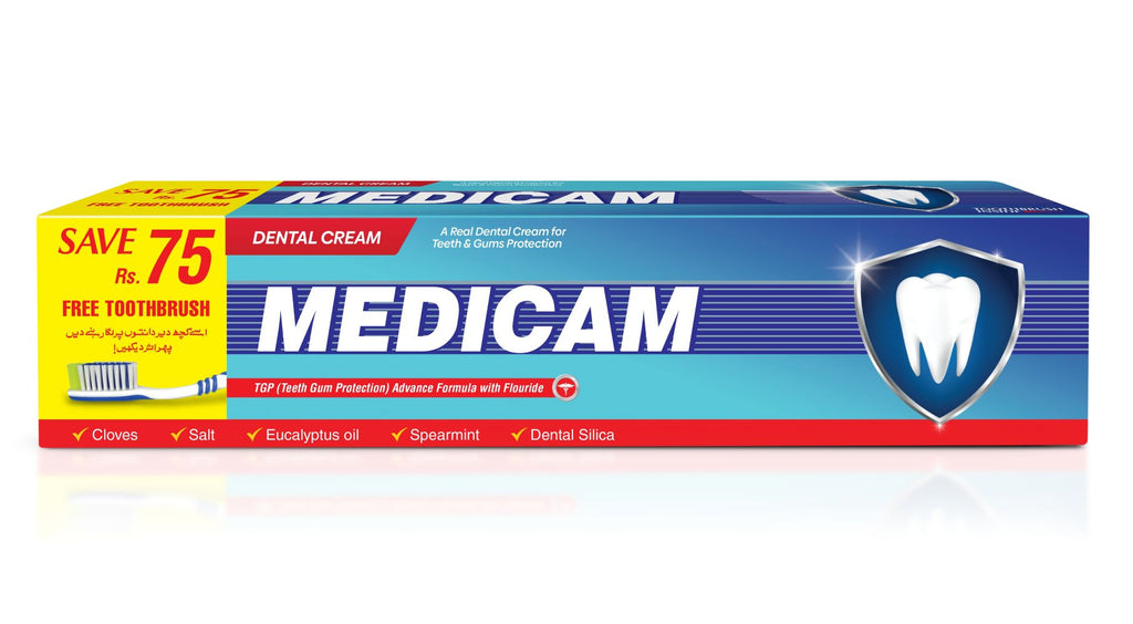 Medicam Dental Cream 180gm Brush Pack