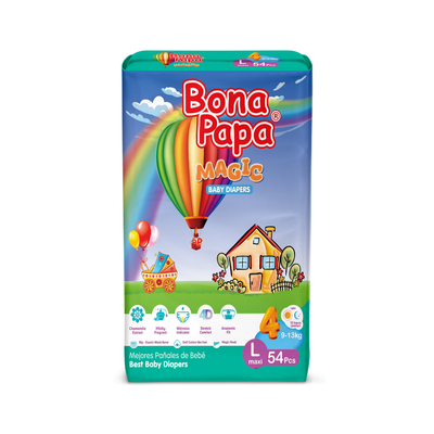 Bona Papa Magic Baby Diapers Jumbo Pack 4 - L - 54 pcs