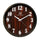 Wooden wall clock with white numbers and Heritage brand logo on a white background