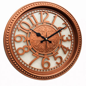 Heritage Retro Wall Clock 15 Inch CLK-025_A – Premium Ornate Copper Finish Decorative Analog Wall Clock