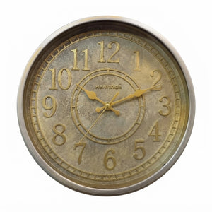Heritage Momentum Wall Clock 15 Inch CLK-032_A – Premium Vintage Gold Decorative Silent Quartz Analog Clock