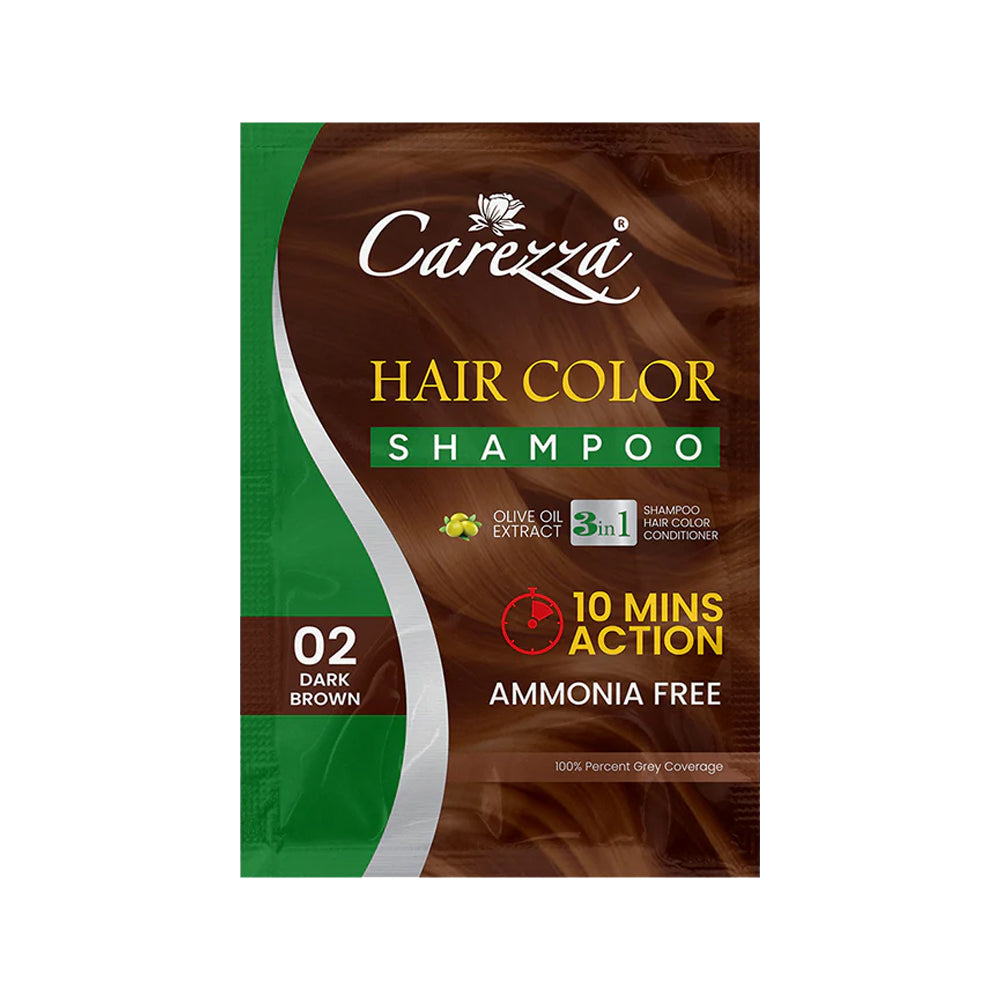 Carezza  Hair Color Shampoo Dark Brown 25g