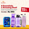 Safari Kids School Essentials Bundle – 4-Piece Kids Lunch Box & Water Bottles Set