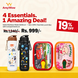 Kids School Bundle (4 PACK) – 2 x Rainbow Water Bottle 750ml & 2 x Gen Z BPA-Free Kids Lunch Box with Compartments