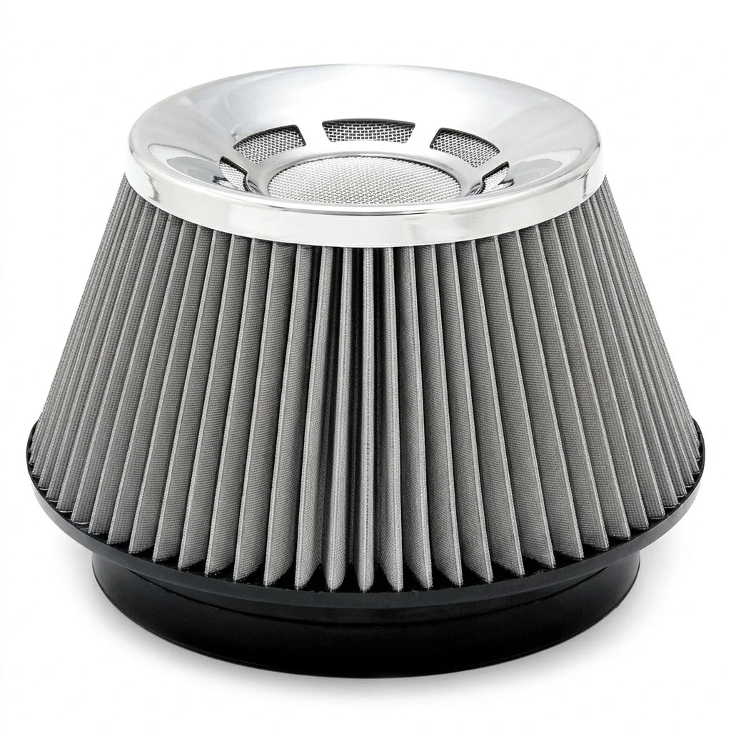 Blitz 6 Inch Air Intake Filter with 3 Inch Converter – Washable High Flow Universal Performance Air Filter