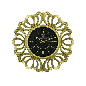 Heritage FLR Gold Wall Clock 18 Inch CLK-004_A – Premium Ornate Decorative Silent Quartz Analog Wall Clock for Home & Office