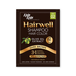 Kala Kola Hairwell Shampoo Hair Color 25ml Sachet (Pack of 10) - Dark Brown