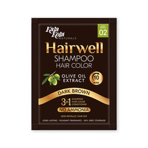 Kala Kola Hairwell Shampoo Hair Color 25ml Sachet (Pack of 10) - Dark Brown