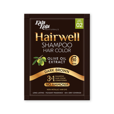 Kala Kola Hairwell Shampoo Hair Color 25ml Sachet (Pack of 10) - Dark Brown