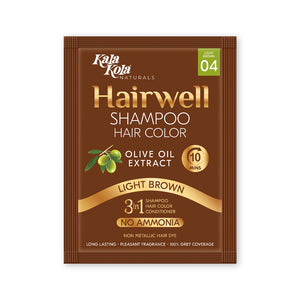 Kala Kola Hairwell Shampoo Hair Color 25ml Sachet (Pack of 10) - Light Brown