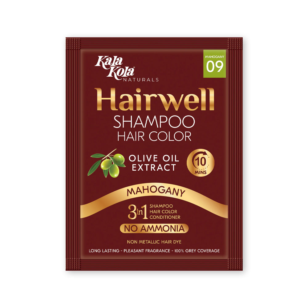 Kala Kola Hairwell Shampoo Hair Color 25ml Sachet (Pack of 10) - Mahogany