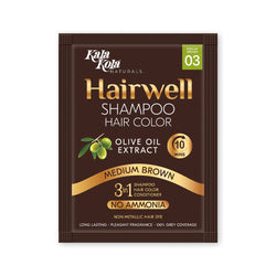 Kala Kola Hairwell Shampoo Hair Color 25ml Sachet (Pack of 10) - Medium Brown