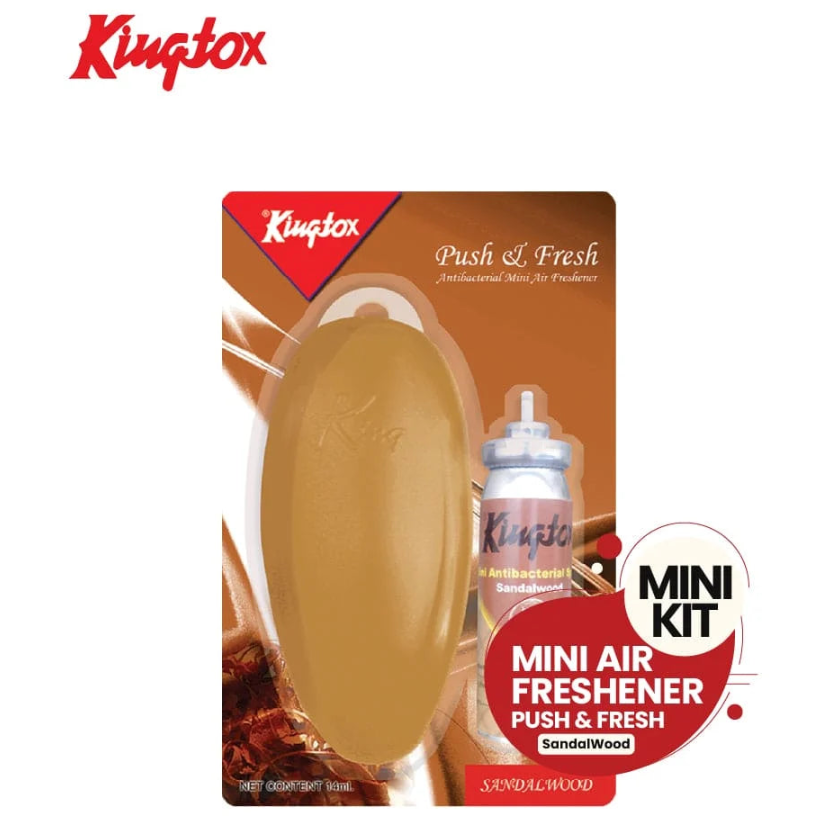 Kingtox Push & Fresh Mini Air Freshener Kit Sandalwood – Antibacterial Mini Air Freshener Kit