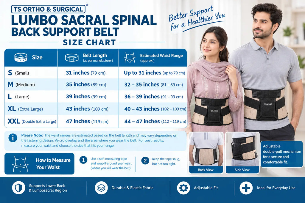TS ORTHO Lumbo Sacral Spinal Back Support Belt