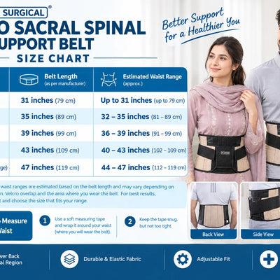 TS ORTHO Lumbo Sacral Spinal Back Support Belt