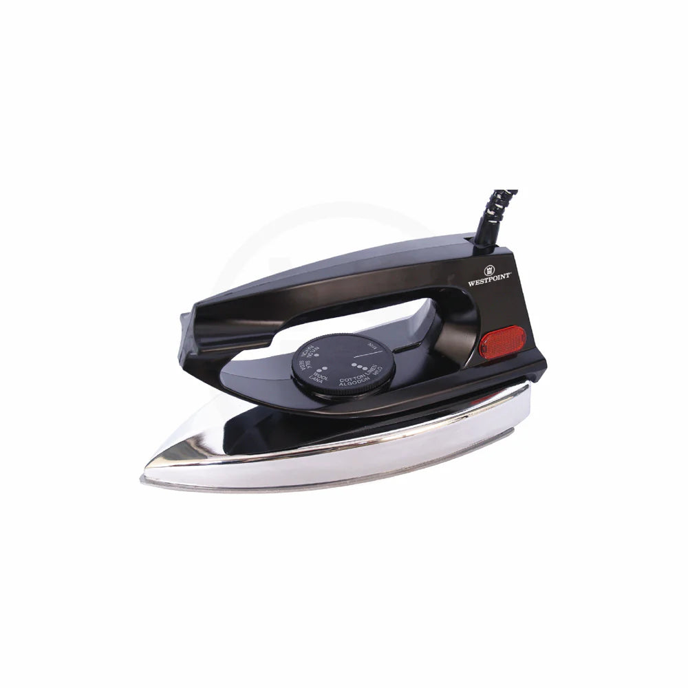 Westpoint * 100% IMPORTED Dry Iron WF-672 1000W – Non-Stick Soleplate, Adjustable Temperature & Overheat Protection