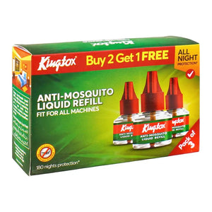 Kingtox Anti-Mosquito Liquid Vaporizer Refill Trio Pack 135ml (3x45ml) – 180 Nights Mosquito Protection