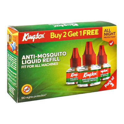Kingtox Anti-Mosquito Liquid Vaporizer Refill Trio Pack 135ml (3x45ml) – 180 Nights Mosquito Protection