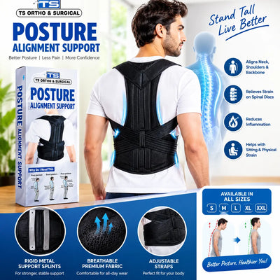 TS Ortho Posture Alignment Support for Men & Women – Adjustable Back Posture Corrector Belt